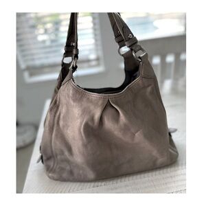 Coach Leather Hobo Shoulder Bag with Lavender Lining